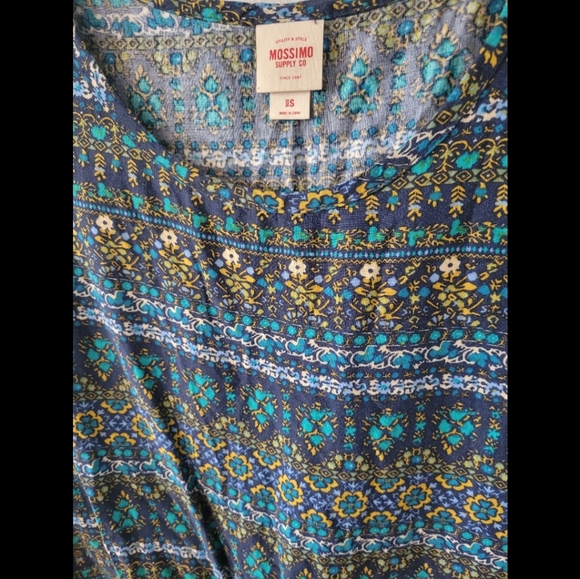 Mossimo Supply Co. Top, Blue and Gold Tribal Tie Front, Small - Picture 9 of 10